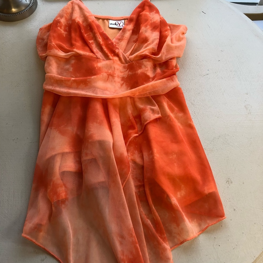 StudioY orange sheer top